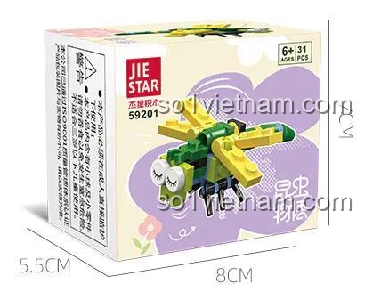 Hộp đồ chơi lắp ráp JIESTAR 59201 Mô hình Chuồn chuồn, bộ xếp hình côn trùng cho trẻ 6 tuổi giá rẻ
