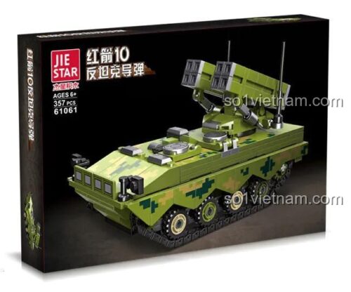 Hộp đồ chơi mô hình JIESTAR 61061 Xe Tên Lửa Chống Tăng HJ-10, quà tặng sinh nhật cho bé trai 6 tuổi