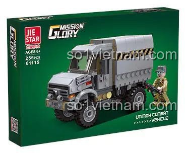 Hộp đồ chơi mô hình Xe tải địa hình quân đội 61115, món quà sinh nhật ý nghĩa cho con trai.