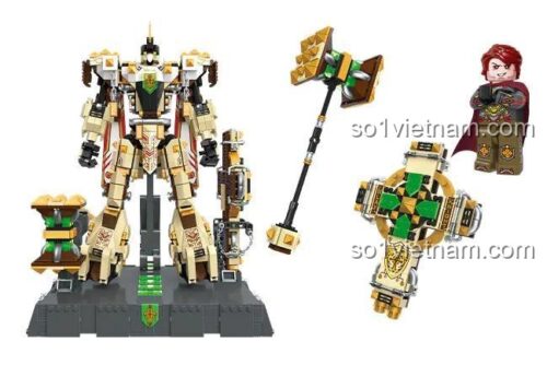 Robot Kỵ Sĩ JIESTAR 67009, đồ chơi xây dựng mecha kỵ sĩ với vũ khí đa dạng và minifigure, phù hợp bé trai 6 tuổi
