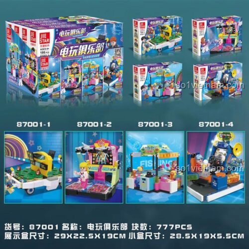 bộ lắp ghép JIESTAR 87001 4 kiểu lắp ráp khác nhau cho bé trai bé gái 6 tuổi