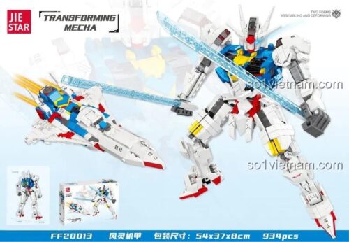 Hộp bộ lắp ghép JIESTAR FF20013 Robot Biến Hình Phong Linh, đồ chơi lắp ghép biến hình 2 dạng cho bé trai 6 tuổi, giá tiết kiệm.