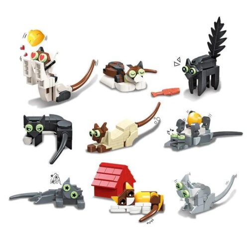 Bộ lắp ghép JIESTAR JJ9042 Mèo cưng đa dạng, đồ chơi lắp ghép cho bé gái 6 tuổi, giá tốt.