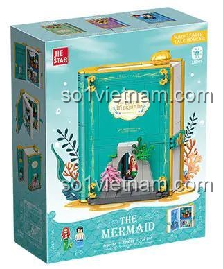 Bộ đồ chơi JIESTAR JJ9055 Sách Kho Báu Nàng Tiên Cá có đèn LED, mô hình 3D sống động, phù hợp bé gái 6 tuổi, giá tốt