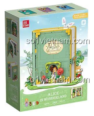 Hộp đồ chơi JIESTAR JJ9056 Sách truyện Alice ở xứ sở thần tiên, bộ xếp hình chất lượng cao, món quà tiết kiệm cho bé gái.