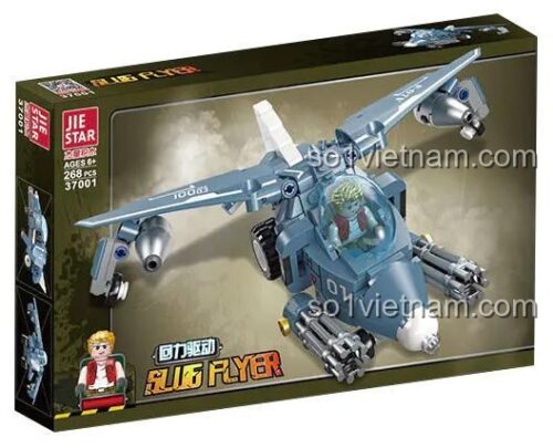 Hộp sản phẩm Máy bay chiến đấu Slug Flyer JIESTAR 37001, 268 chi tiết, độ tuổi 6+, có minifigure