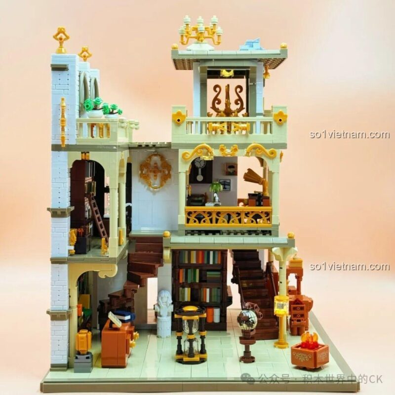 Mô hình lắp ghép JIESTAR 57015 Thư viện Châu Âu - chi tiết nội thất