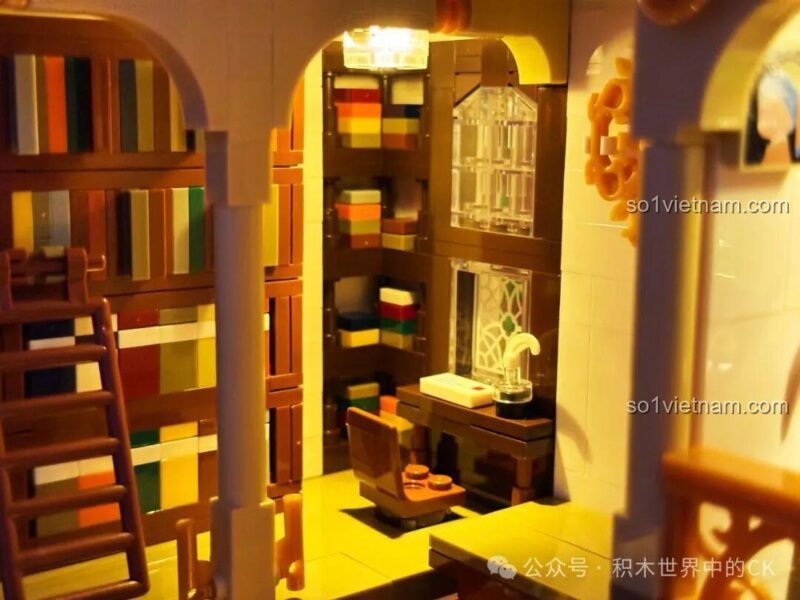 Mô hình lắp ghép JIESTAR 57015 Thư viện Châu Âu - với đèn LED trang trí nội thất