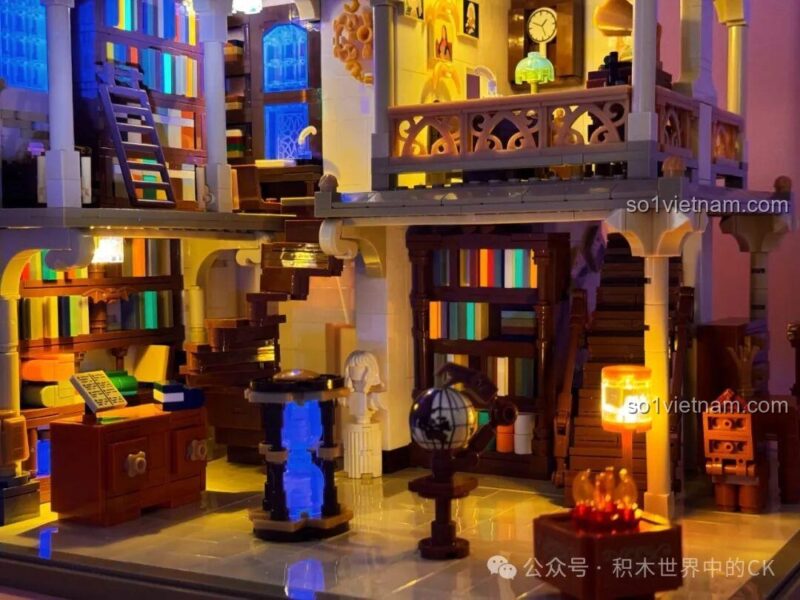 Mô hình lắp ghép JIESTAR 57015 Thư viện Châu Âu - với đèn LED trang trí sang trọng