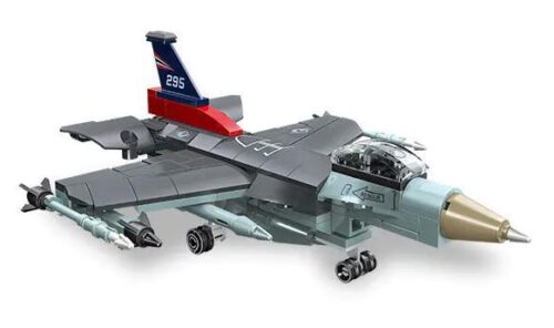 JIESTAR 58057 Máy bay chiến đấu F-16 Fighting Falcon, bộ lắp ghép mô hình máy bay quân sự cho bé trai 6 tuổi, tỉ lệ 1:176, 197 chi tiết, màu xám chủ đạo, giá tốt