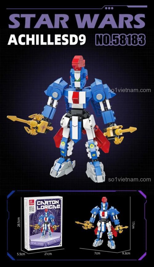 Hộp sản phẩm Robot Achillesd9 JIESTAR 58183 - Bộ lắp ghép Robot Achillesd9