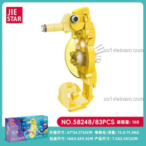 Hộp đựng mô hình Hải Mã JIESTAR 58248, bộ lắp ghép 83 chi tiết, đồ chơi giáo dục cho bé 6 tuổi