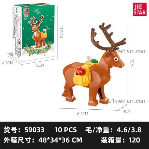 Mô hình tuần lộc lắp ghép từ bộ JIESTAR 59033 Merry Christmas