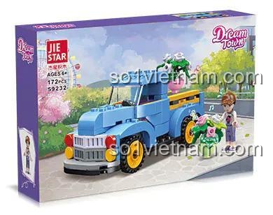 Hộp sản phẩm JIESTAR 59232 Xe bán tải Dream Town, bộ đồ chơi lắp ghép cho bé gái 6 tuổi, thế giới sắc màu, giá tốt