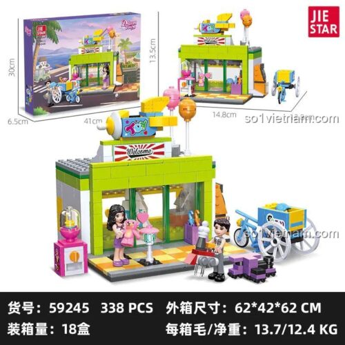 Hộp sản phẩm JIESTAR 59245 Cửa hàng Đồ chơi Vui vẻ Kích thước 41x30x6.5cm