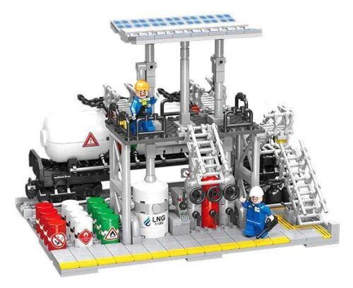 Bộ đồ chơi JIESTAR JJ9014 Nhà Máy Hóa Chất: Trung Tâm Lưu Trữ Khí Tự Nhiên, mô hình công nghiệp chi tiết, có đèn LED, 704 mảnh ghép, phù hợp cho bé 8 tuổi