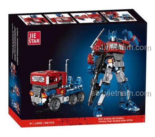 Hộp sản phẩm Robot Biến Hình Optimus Prime JIESTAR JJ9022 928 chi tiết