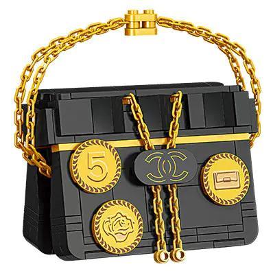Túi Xách Thời Trang Bazaar Fashion JIESTAR JJ9073 màu đen với dây xích vàng, 196 chi tiết, độ tuổi 6+