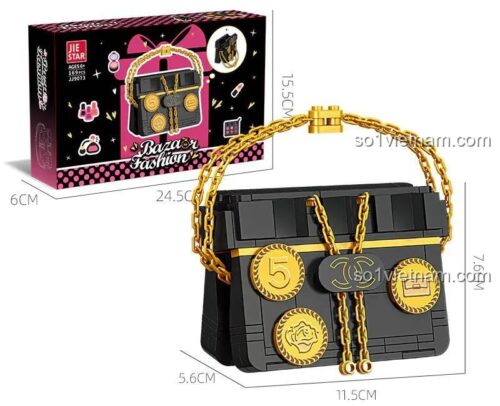 Hộp sản phẩm và mô hình Túi Xách Thời Trang Bazaar Fashion JIESTAR JJ9073, kích thước hộp 24.5x15.5x6cm, mô hình 11.5x5.6x7.6cm