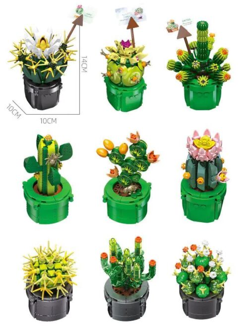 Hộp sản phẩm JIESTAR JJ9175 Vườn Xương Rồng Nhỏ với 1370 mảnh ghép, phù hợp cho bé gái 8 tuổi
