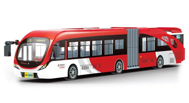 bộ lắp ghép Xe buýt công cộng Bắc Kinh Jing Times 001-23A tỉ lệ 1:40, 437 chi tiết, mô hình xe buýt cổ điển cho con trai 6 tuổi, giá tốt