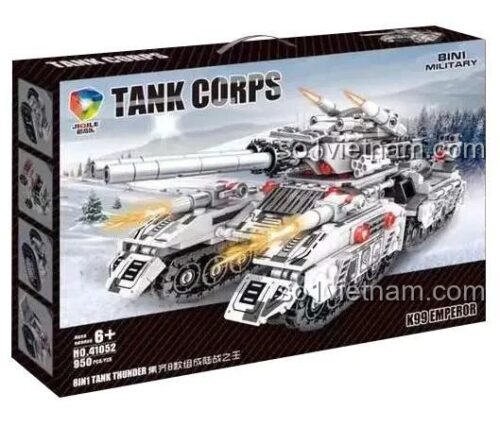 Bộ lắp ghép Xe tăng K99 Emperor JIQILE 41052 màu trắng, 950 chi tiết, 8 mẫu lắp ráp, phù hợp cho bé trai 6 tuổi