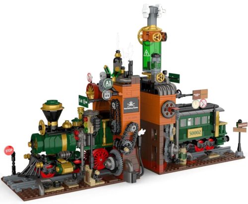 Bộ lắp ghép JMBricklayer 50002 Chặn Sách Ga Tàu Hỏa Miền Tây, mô hình Kiến Trúc Tinh Xảo phong cách Steampunk, phù hợp thanh niên 14 tuổi, giá tốt.