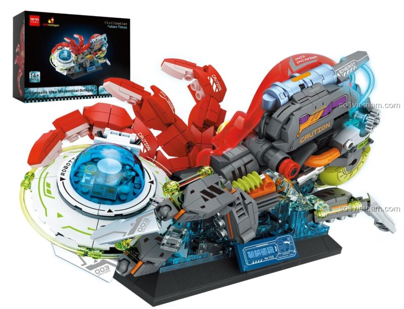 đồ chơi lắp ráp JMBricklayer 70123 Mô hình Bạch tuộc Robot, có hộp sản phẩm, dành cho con trai 15 tuổi, chất lượng cao