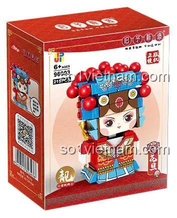 Hộp sản phẩm bộ lắp ghép Jp 96003 Mô hình Kinh kịch Hoa Đán 215 chi tiết