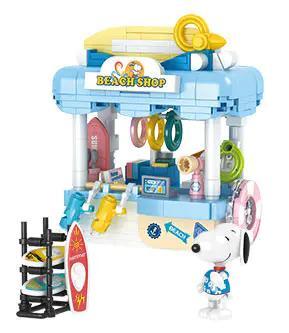 Bộ lắp ghép Snoopy: Cửa hàng Bãi biển 337 mảnh, đồ chơi lắp ráp cho bé gái 6 tuổi, Cửa hàng Bãi biển Snoopy, 咔扣CACO S022, giá tốt
