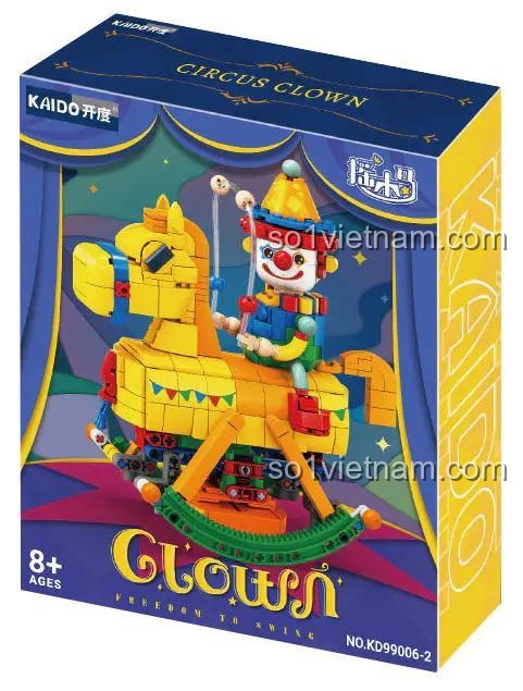 Bộ lắp ghép chú hề xiếc KAIDO KD99006-2, mô hình chú hề và ngựa bập bênh, 590 mảnh, giá tốt
