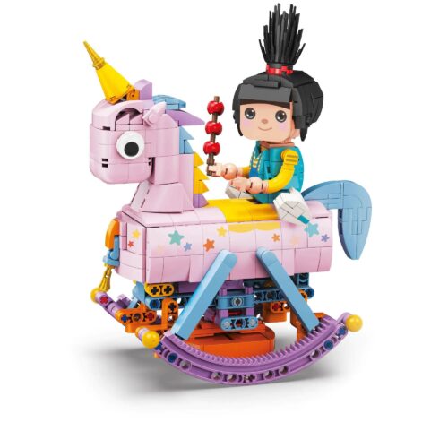 Bộ lắp ghép KAIDO KD99006-3 Angel Girl - Mô hình ngựa bập bênh thiên thần với búp bê cưỡi kỳ lân hồng, 559 chi tiết, đồ chơi xây dựng cho bé gái 8 tuổi