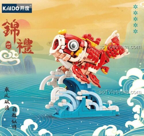 Hộp sản phẩm đồ chơi mô hình Kaido KD99007, hình ảnh Cá Koi Vượt Sóng sống động, món quà ý nghĩa cho cả con trai và con gái.