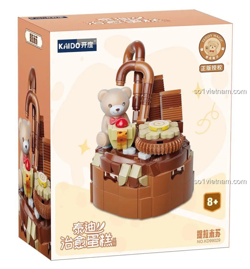 Hộp đồ chơi mô hình Bánh ngọt Gấu Teddy Kaido KD99029, thiết kế đẹp mắt, món quà tiết kiệm cho bé gái 8 tuổi.