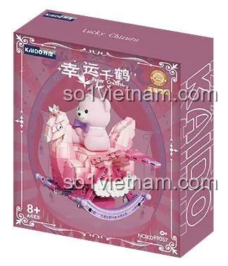 Hộp sản phẩm bộ lắp ghép Gấu Teddy cưỡi ngựa bập bênh Kaido KD99057, đồ chơi giáo dục cho bé gái 8 tuổi