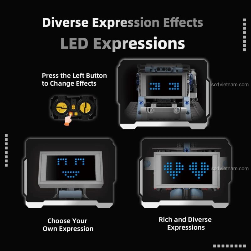 Robot STEM Đa Năng KAIYU K96170 với hiệu ứng biểu cảm LED đa dạng, đồ chơi phát triển trí tuệ cho bé trai 6 tuổi