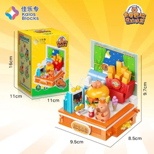 Bộ lắp ghép Capybara Kalos Blocks 54003, mô hình Capybara lười biếng, kích thước rõ ràng, giá tốt cho bé trai bé gái 6 tuổi.
