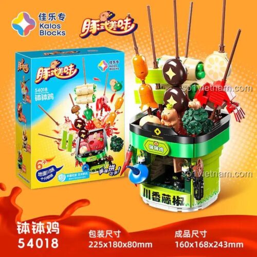 Mô hình Kalos Blocks 54018 Bộ Lắp Ghép Bát Bát Kê Vị Cay, mô phỏng món ăn Bát Bát Kê, đồ chơi lắp ghép cho bé 6 tuổi