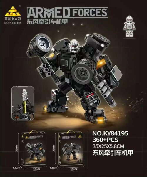 Bộ lắp ghép Người máy cơ giáp xe đầu kéo Đông Phong KAZI K84195 giá tốt cho bé trai 6 tuổi, mô hình cơ giáp quân sự biến hình mạnh mẽ.