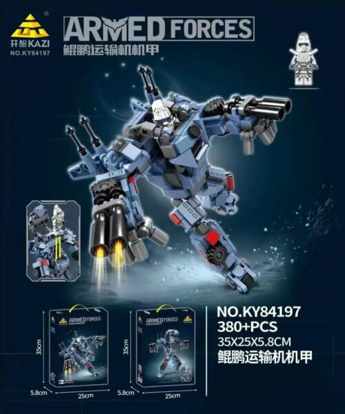 Bộ đồ chơi Cơ Giáp Vận Tải Côn Bằng KAZI K84197 380 chi tiết, mô hình robot chiến đấu cho con trai 6 tuổi, giá tốt