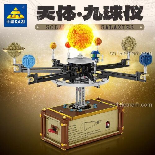 Ảnh hoàn thiện của đồ chơi mô hình KAZI KY10012 Hệ Mặt Trời thu nhỏ, 1469 mảnh, có động cơ và âm thanh.