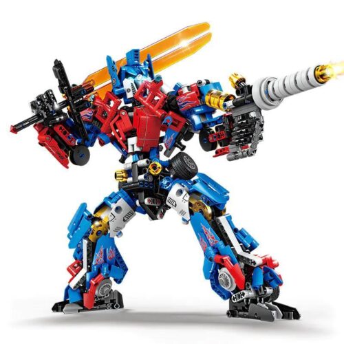 Robot Biến Hình Chiến Binh Lãnh Đạo KAZI KY1139 1002 mảnh, 2 dạng biến hình, vũ khí phát sáng, đồ chơi lắp ghép cho bé trai 8 tuổi