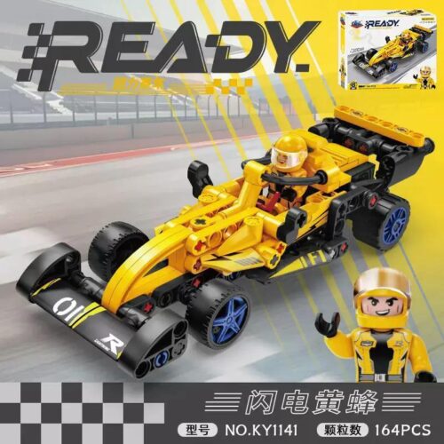 KAZI KY1141 Xe F1 "Tia Chớp Vàng" - Bộ lắp ghép tốc độ cao cho bé trai 6 tuổi
