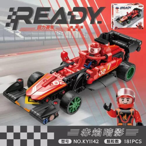 KAZI KY1142 Siêu xe F1 "Xích Diễm Ám Ảnh" Bộ lắp ghép 181 Mảnh Tương thích LEGO® Technic Cho bé trai 6 tuổi