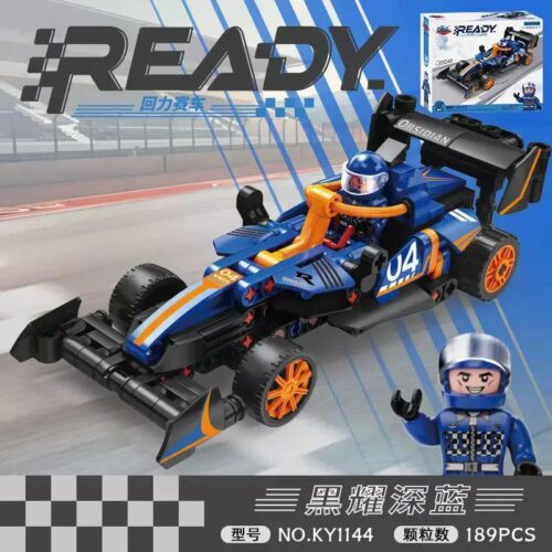 Bộ lắp ghép xe F1 Công Thức "Hắc Diệu Sâu Lam" KAZI KY1144 cho bé trai 6 tuổi, 189 mảnh, động cơ dây cót, giá tốt