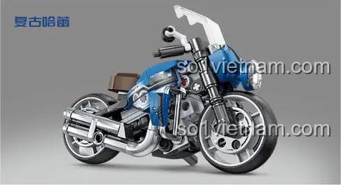 Mô hình Harley Project-D KAZI KY6151-3, xe mô tô Harley chi tiết, đồ chơi lắp ráp cho bé trai 6 tuổi, thể hiện phong cách cổ điển.