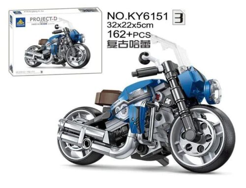 Bộ lắp ghép KAZI KY6151-3 Mô tô Harley Cổ điển Project-D, đồ chơi mô hình giá tốt cho bé trai 6 tuổi, hộp sản phẩm và mô hình hoàn chỉnh.