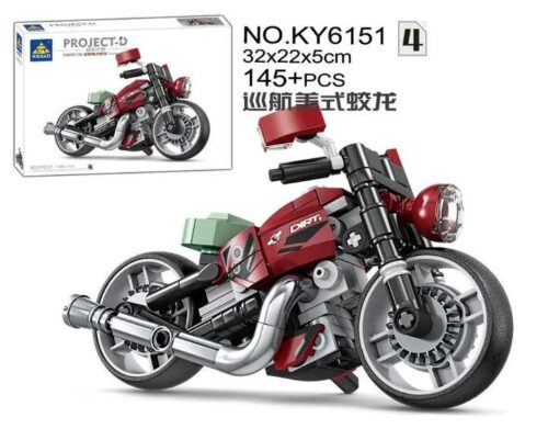 bộ lắp ghép Mô tô Cruiser Mỹ KAZI KY6151-4, đồ chơi lắp ráp mô hình xe mô tô phong cách Harley Davidson cho con trai 6 tuổi, giá tốt