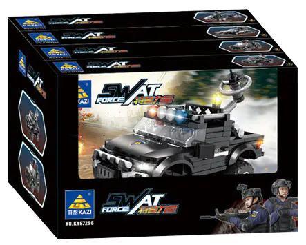 Hộp lớn bộ lắp ghép KAZI KY67296 Xe Đặc Nhiệm SWAT cho bé trai 6 tuổi, giá rẻ.