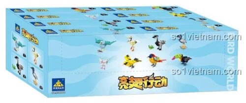 Hộp bộ lắp ghép KAZI KY80060 8 loài chim, đồ chơi xếp hình phát triển tư duy cho trẻ 8 tuổi, giá rẻ.